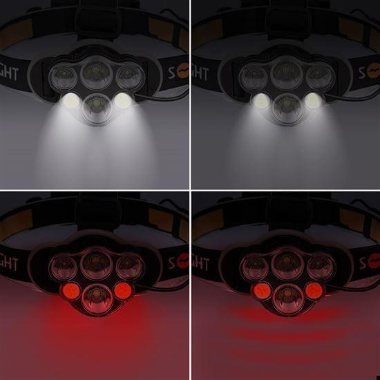 Solight LED čelová nabíjecí svítilna,  550lm,  Li-Ion,  USB5 