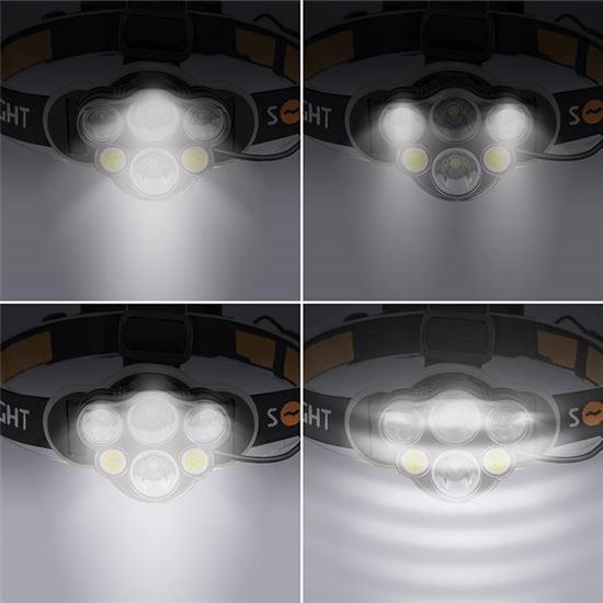 Solight LED čelová nabíjecí svítilna,  550lm,  Li-Ion,  USB6 