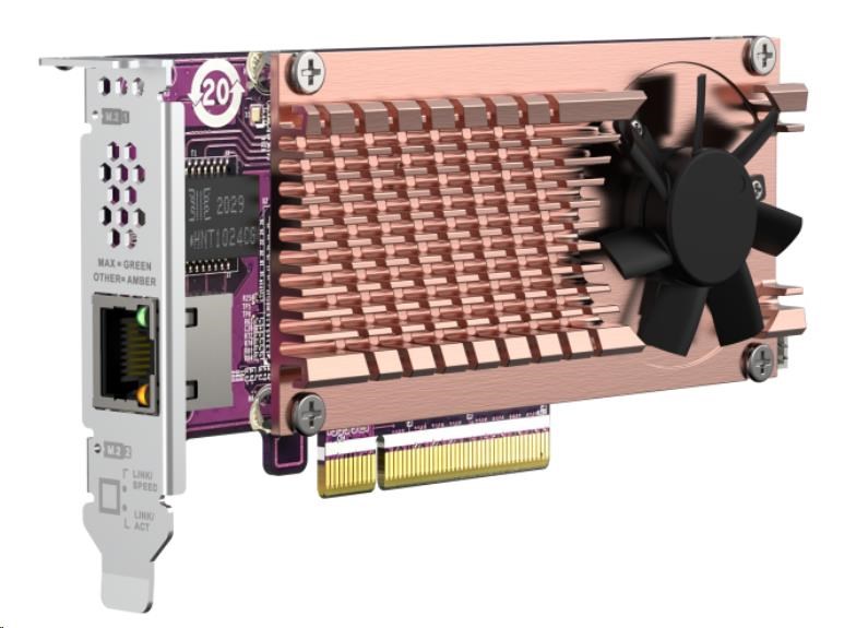 QNAP QM2-2P10G1TB rozšiřující karta 1x10GbE,  2xM.2 NVMe 2280 PCIe Gen3x8 pro PC i NAS2 