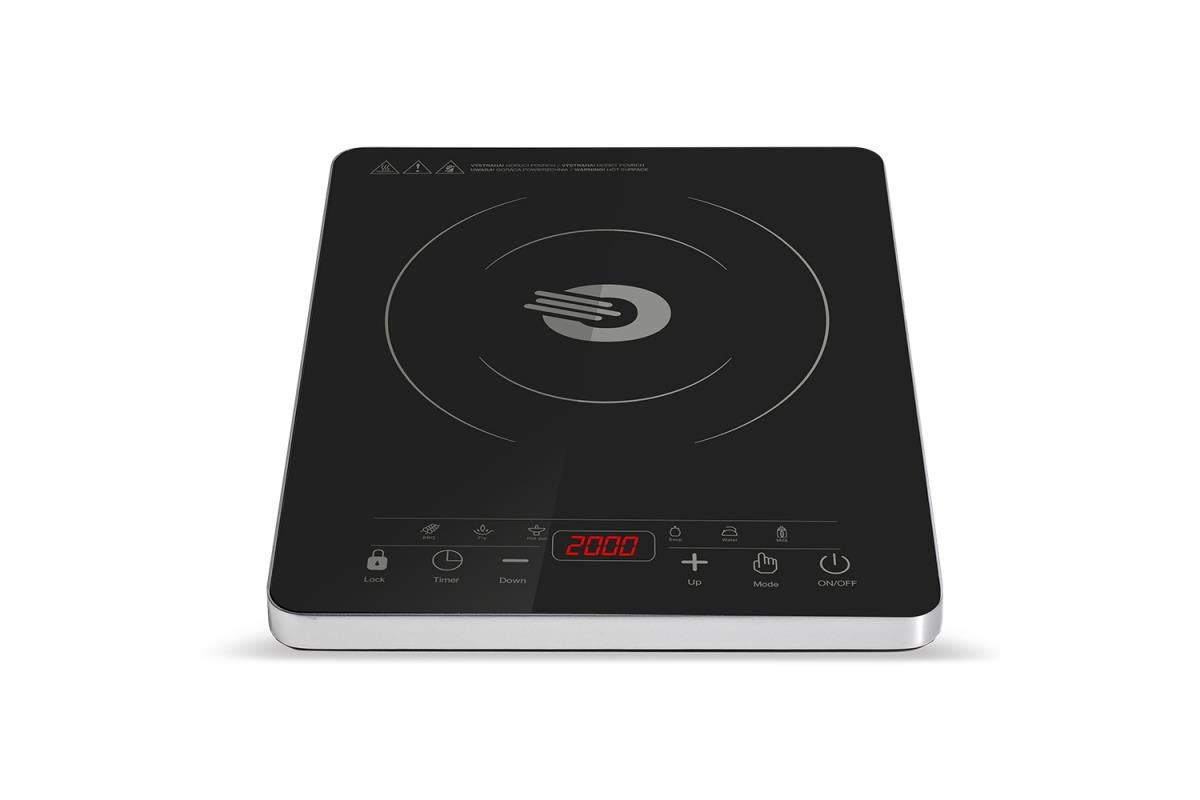 Orava VP-22i indukční varná deska,  2000 W,  9 volitelných stupňů,  LED displej,  50 dB,  časovač,  digitální ovládání,  černá1 