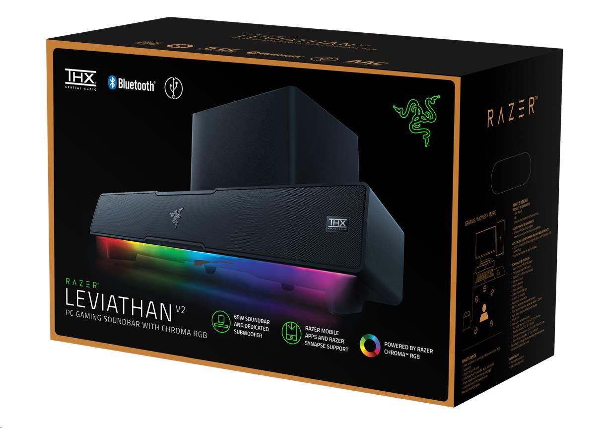RAZER reproduktor Leviathan V2,  Soundbar with Subwoofer,  RGB13 