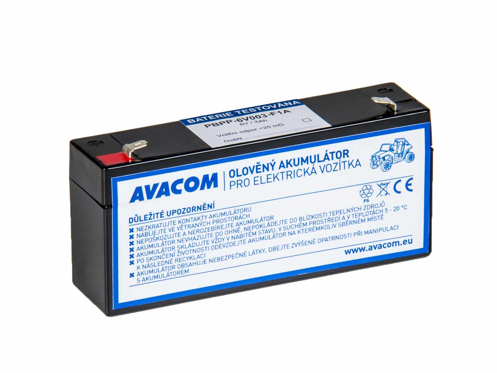 AVACOM náhradná batéria (olovená) 6V 3Ah pre Peg Pérego F10 