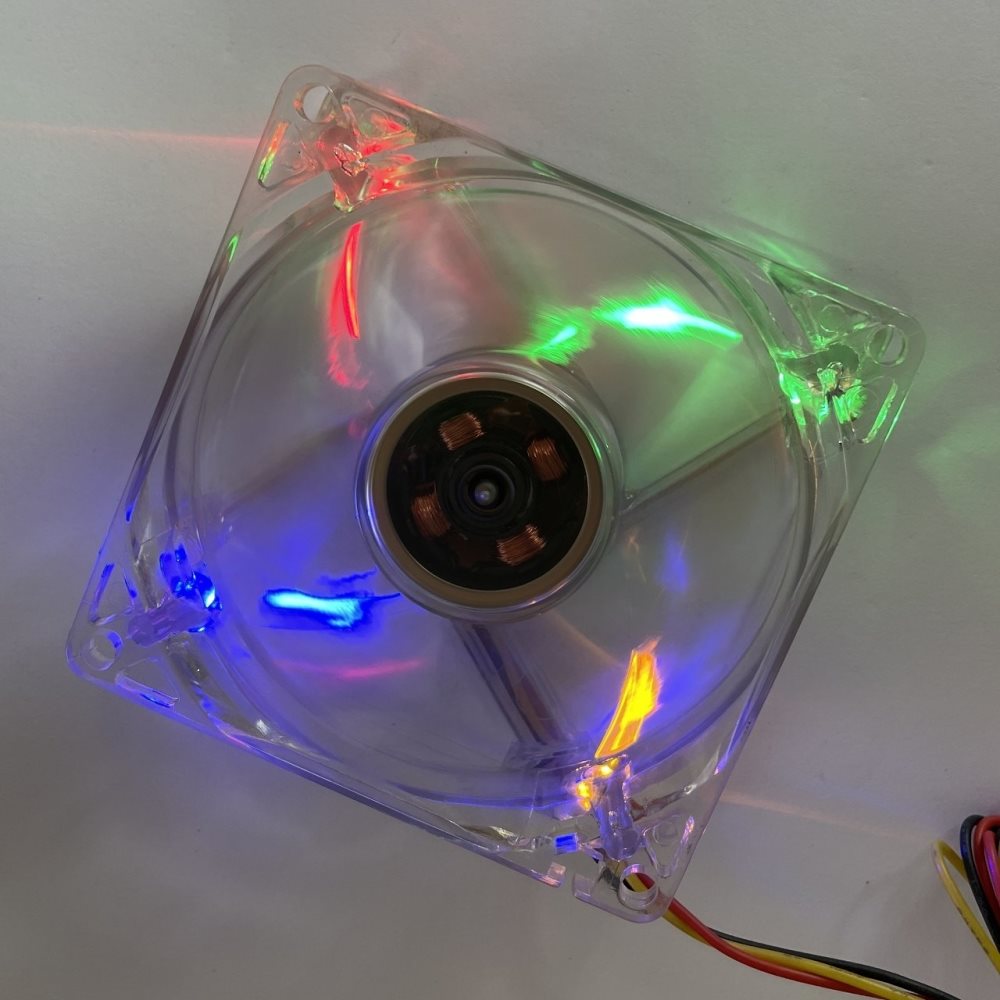 EUROCASE ventilátor 80mm,  12V/ 0, 15A,  prosvětlený RGB (3-pin)1 