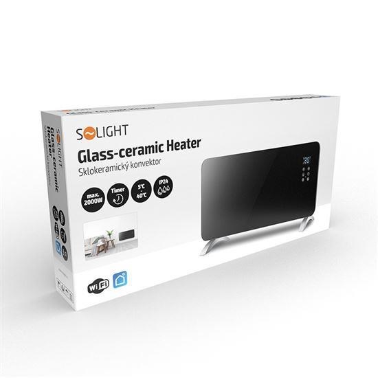 Solight horkovzdušný konvektor sklokeramický 2000W,  WiFi,  LCD,  nastavitelný termostat,  časovač1 