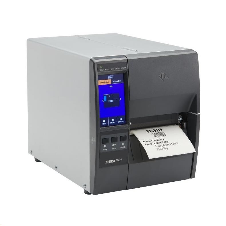 Zebra ZT231,  12 dots/ mm (300 dpi),  display,  EPL,  ZPL,  ZPLII,  USB,  USB Host,  RS232,  BT (BLE),  Ethernet2 