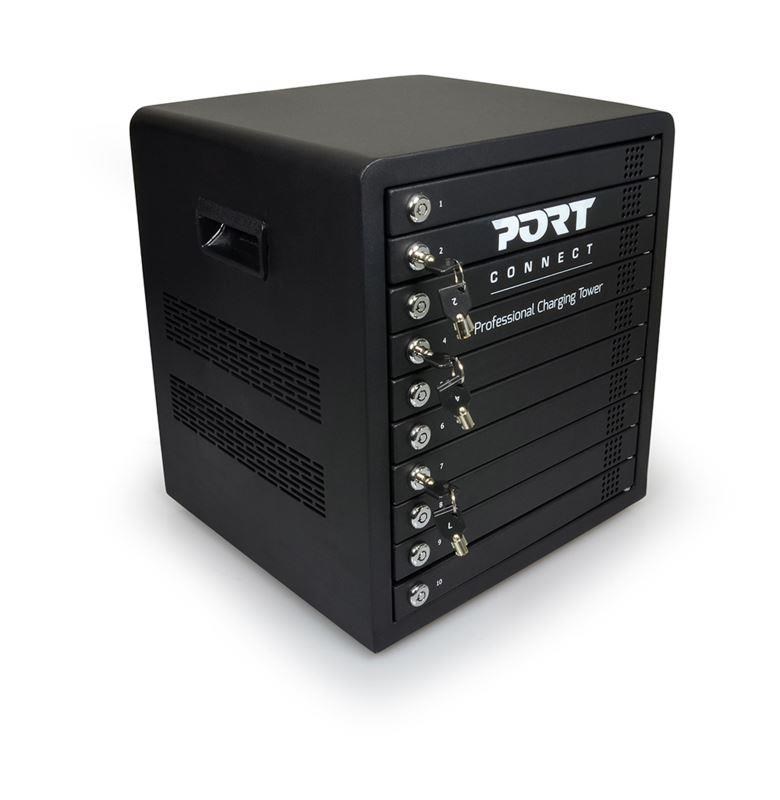 PORT nabíjecí skříňka pro 10 tabletů,  individuální zámky,  černá2 