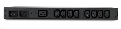 APC NetShelter Rack ATS,  230V,  16A,  (8)C13 (1)C19 out,  1U,  IEC-320 C20 (2)1 