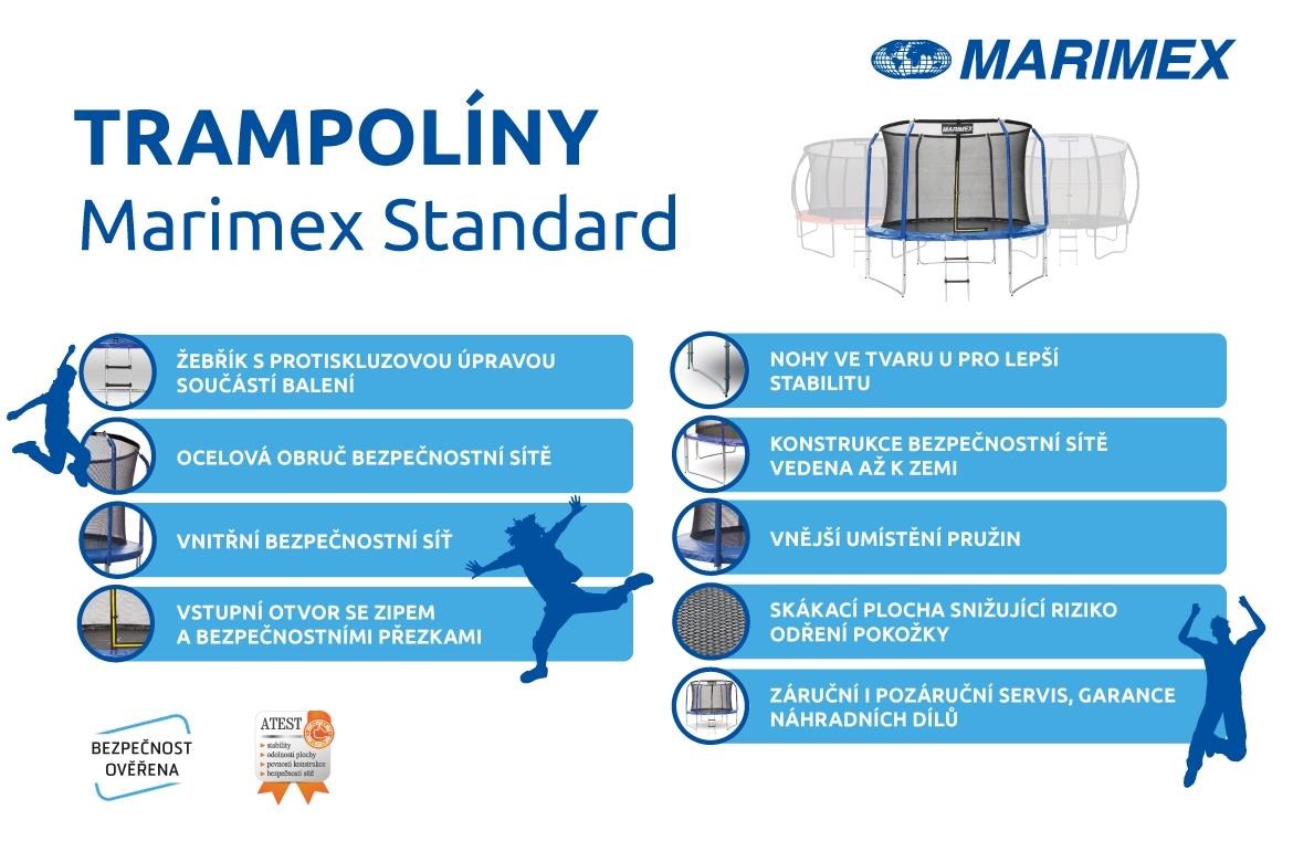 Marimex Standard trampolína 244 cm + ochranná síť + schůdky ZDARMA3 