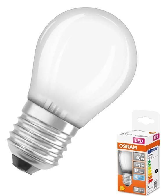 OSRAM LED STAR E27 4W/ 840 SCLP40W miniglobe studená0 