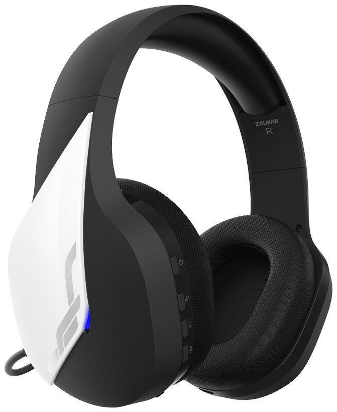 Zalman headset ZM-HPS700W /  herní /  náhlavní /  bezdrátový /  50mm měniče /  3, 5mm jack /  bíločerná2 