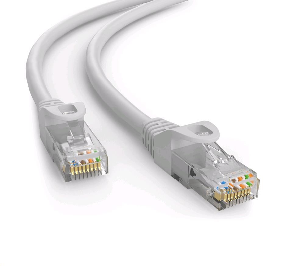 C-TECH kabel patchcord Cat6e,  UTP,  šedý,  10m0 