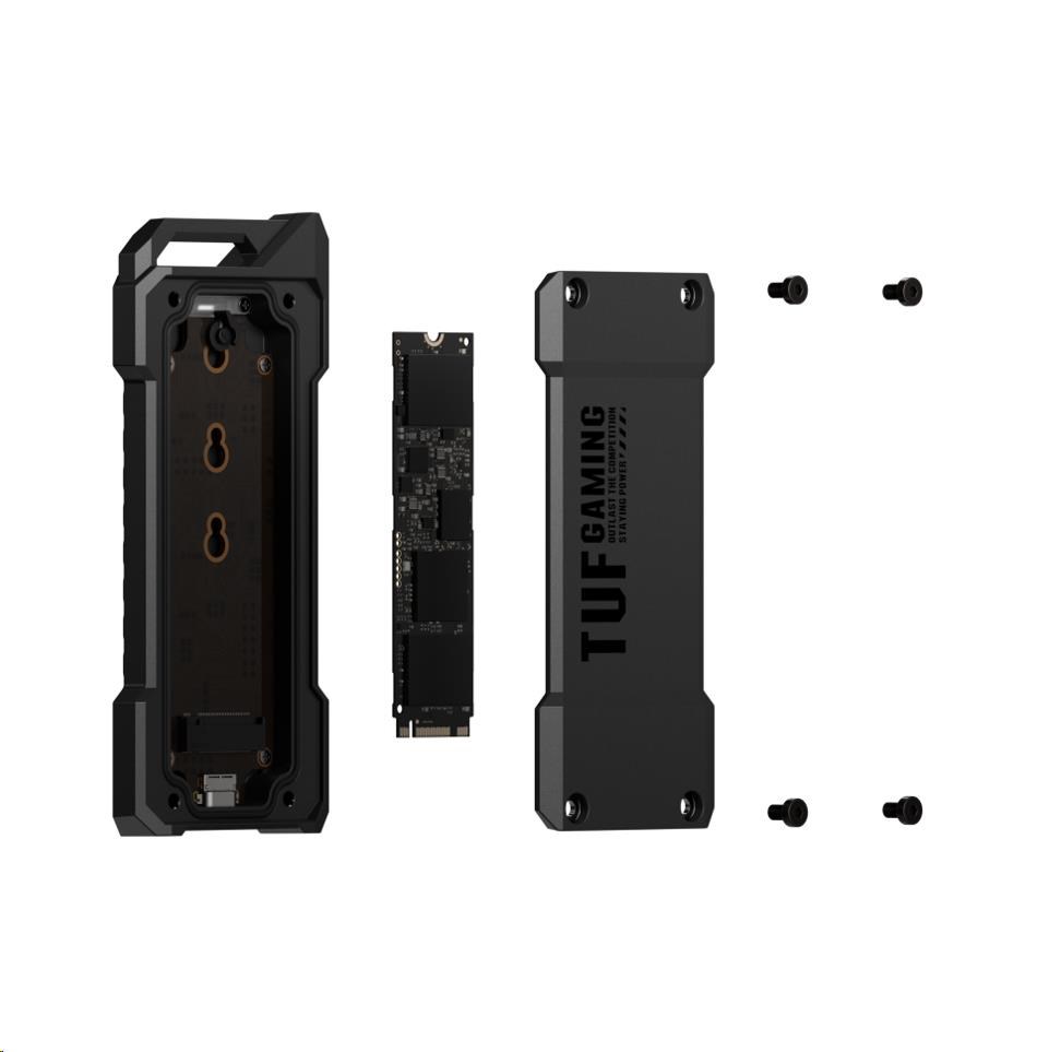 ASUS TUF GAMING A1 SSD NVME case,  USB3.2 Gen 2X1,  M.2 NVMe SSD kovový box,  černá4 