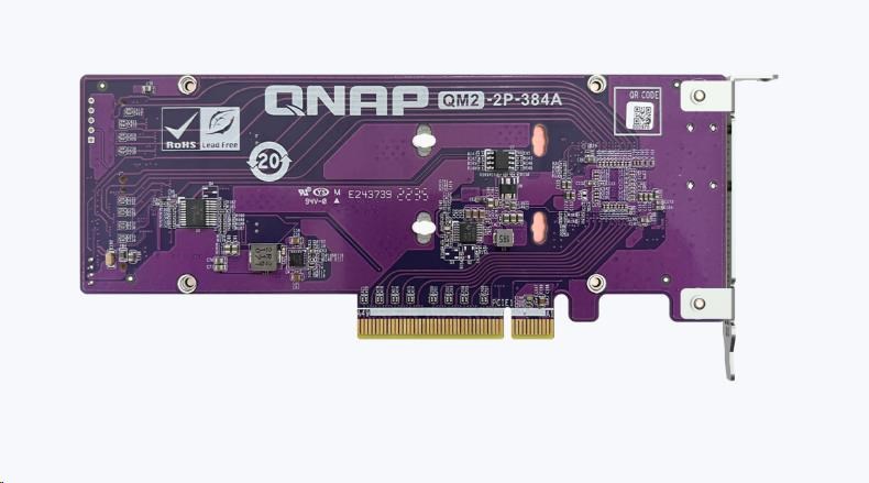 QNAP QM2-2P-384A rozšiřující karta 2xM.2 NVMe 2280/ 22110 PCIe Gen3x4 pro PC i NAS4 