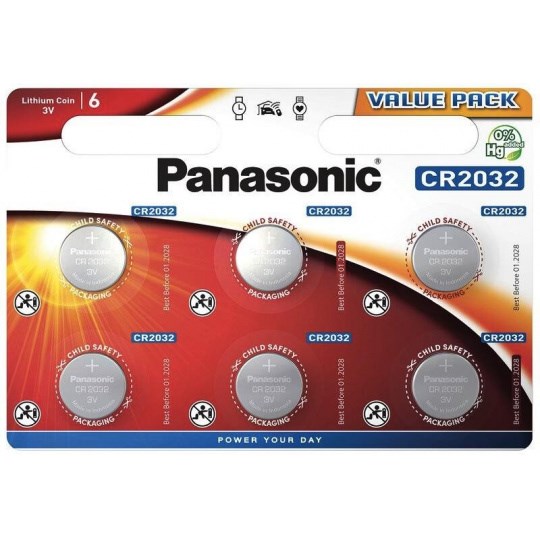 PANASONIC Lithiová baterie (knoflíková) CR-2032EL/ 6BP 3V (Blistr 6ks)0 