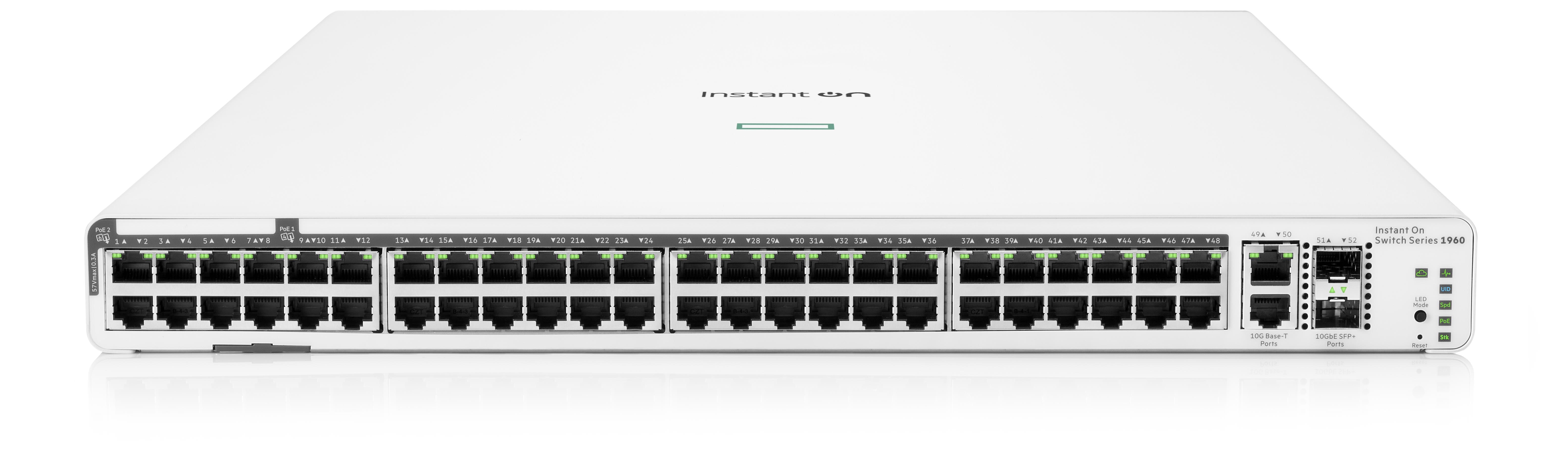 HPE Networking Instant On Switch 40p Gigabit CL4 8p Gigabit CL6 PoE 2p 10GBT 2p SFP+ 600W 1960 (JL809A)0 