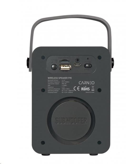 CARNEO F90 FM rádio,  bluetooth reproduktor,  black/ wood1 