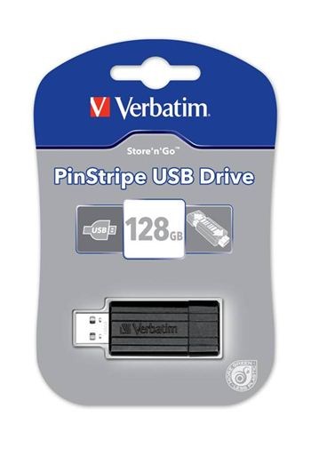 VERBATIM USB Flash Disk Store "n" Go PinStripe 128GB - Black0 
