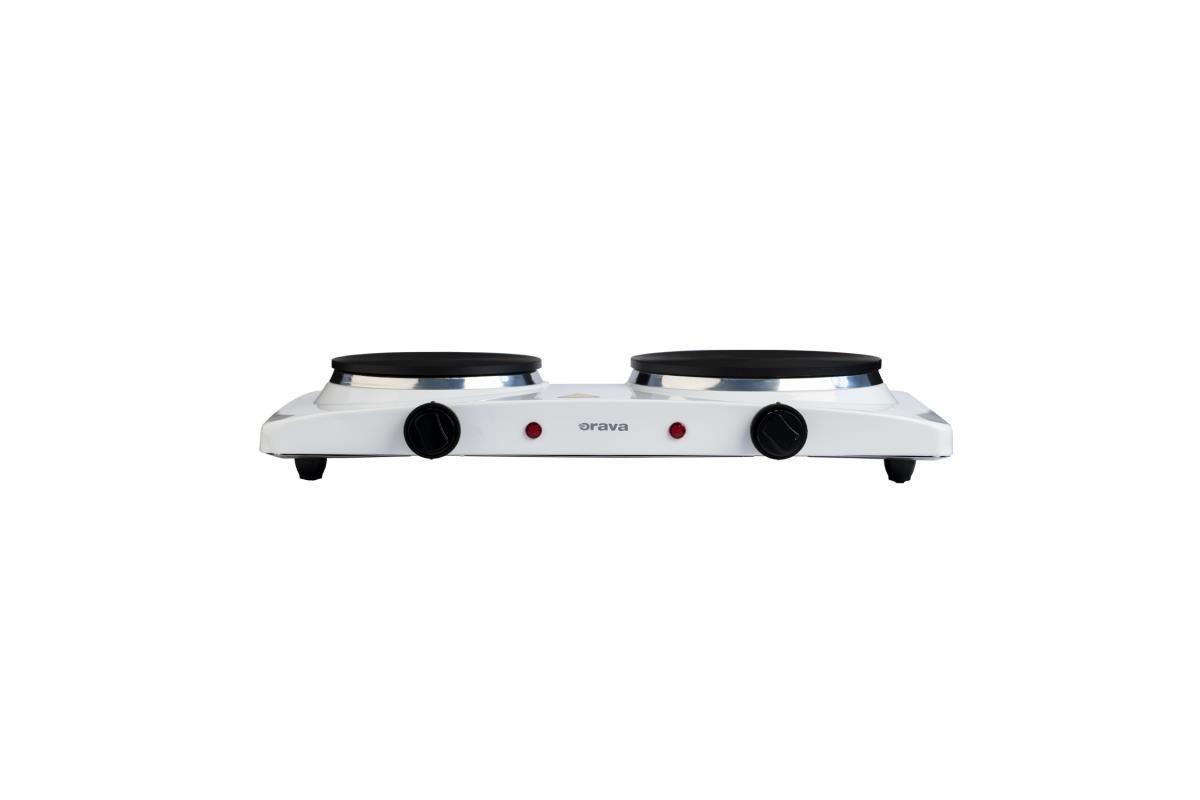 Orava VP-91 W elektrický vařič,  1500 W,  regulace teploty,  2 plotýnky,  manuální ovládání,  průměr 185 a 155 mm,  bílá1 