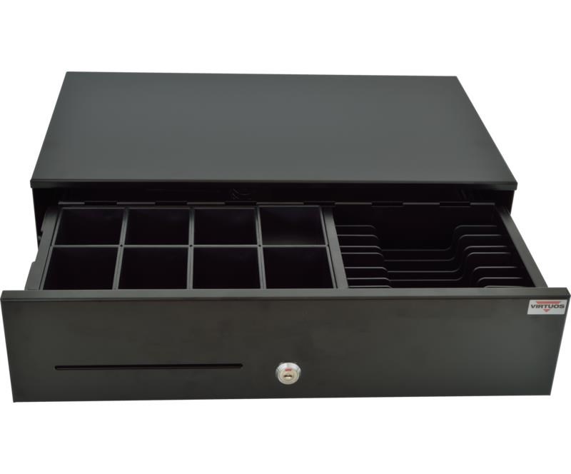 Virtuos pokladní zásuvka SK-500CB s kabelem,  kov. pořadač 8/ 8,  9-24V,  černá1 