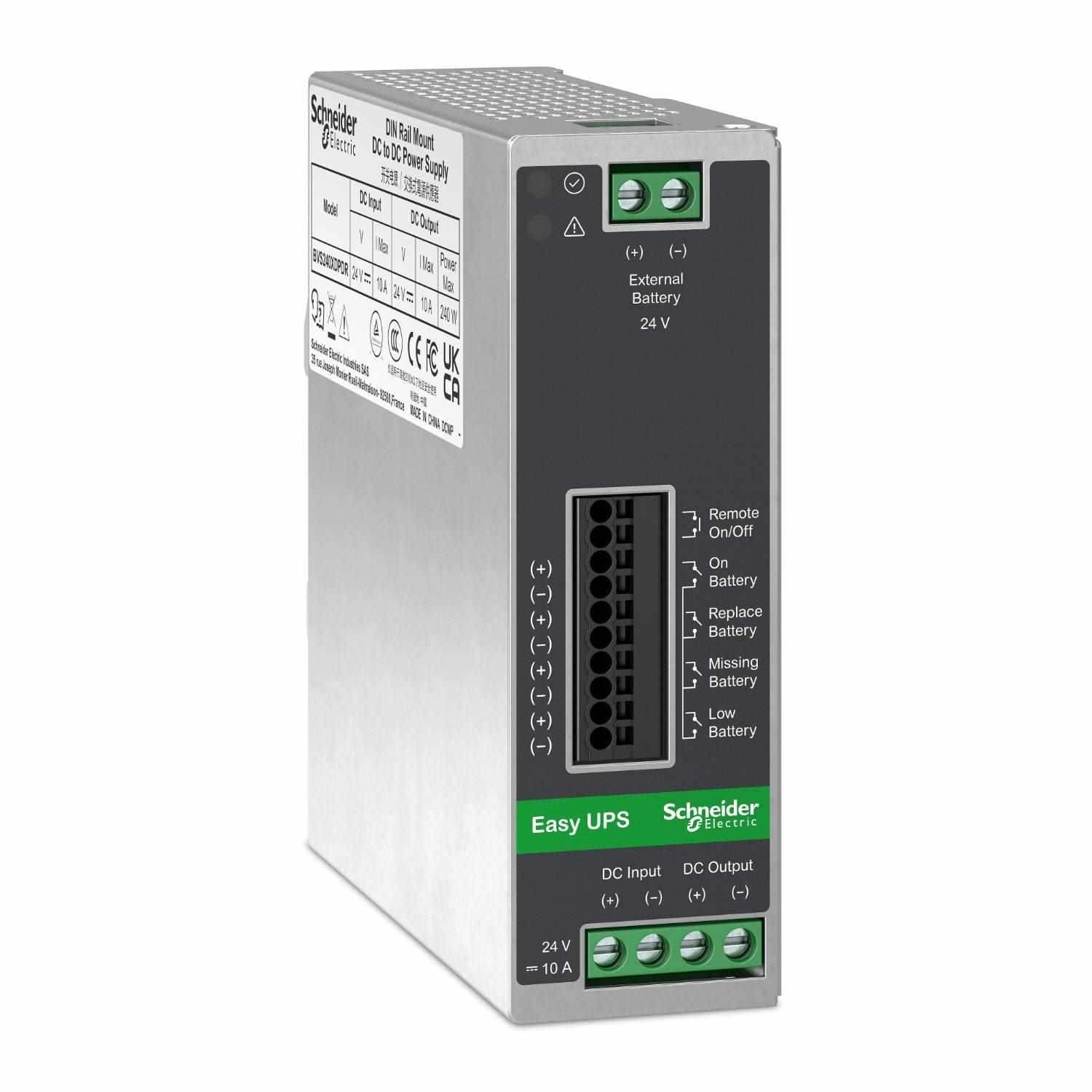 APC Easy UPS Din Rail Mount Switch Power Supply Battery Back Up 24V DC 10 A,  240W0 