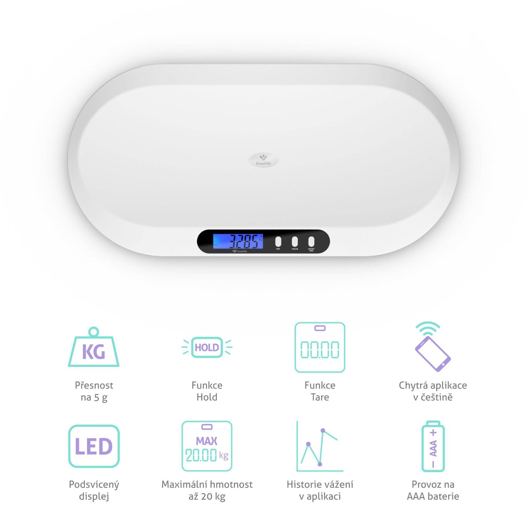 TrueLife BabyScale B5 BT - chytrá kojenecká váha1 