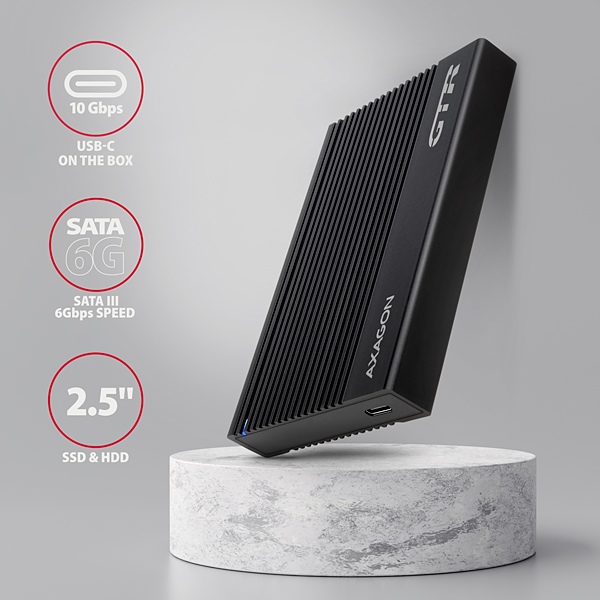 AXAGON EE25-GTR,  USB-C 10Gbps - SATA 6G 2.5
