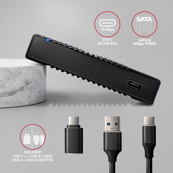 AXAGON EE25-GTR,  USB-C 10Gbps - SATA 6G 2.5