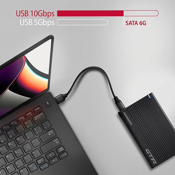 AXAGON EE25-GTR,  USB-C 10Gbps - SATA 6G 2.5