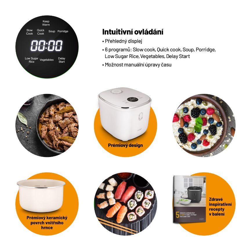Lauben Low Sugar Rice Cooker 3000WT - rýžovar2 