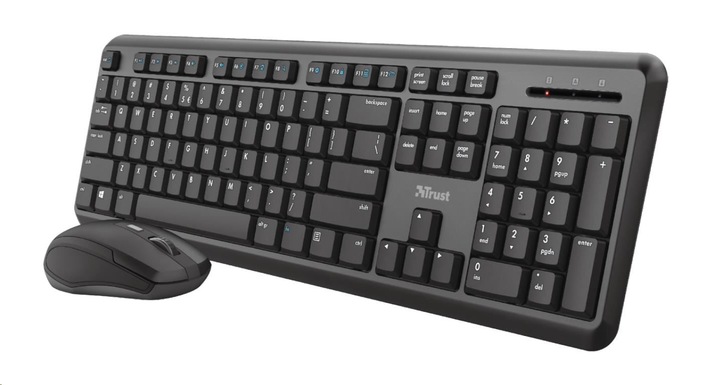 TRUST set klávesnica + myš ODY,  bezdrôtový,  USB,  US0 