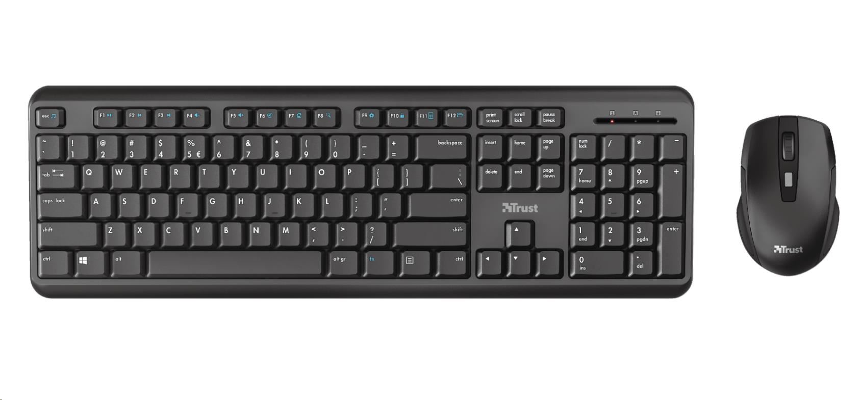 TRUST set klávesnica + myš ODY,  bezdrôtový,  USB,  US1 