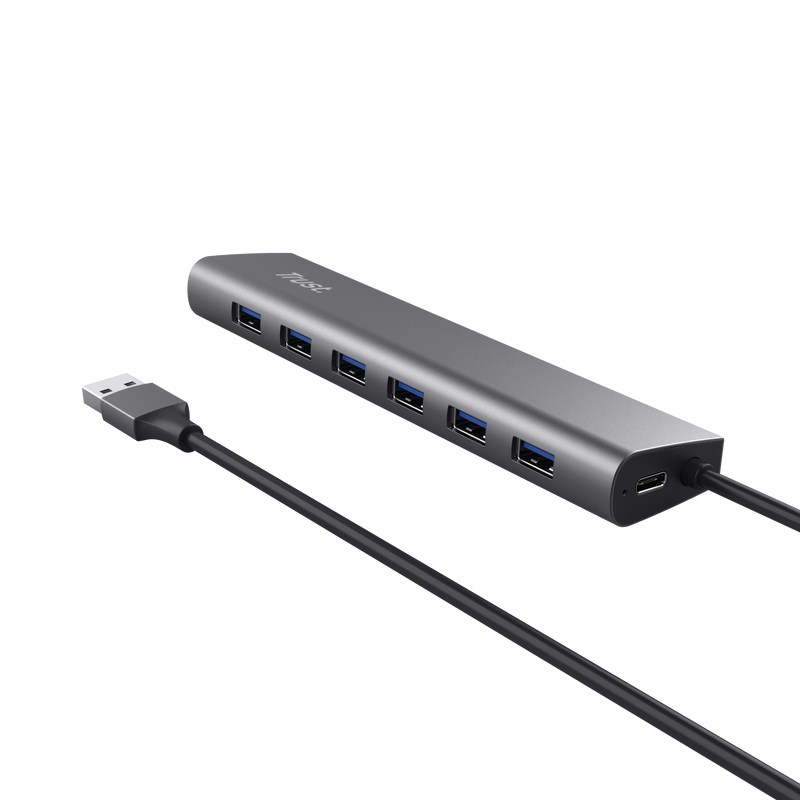 TRUST rozbočovač HALYX,  7portový rozbočovač USB 3.2 Gen11 