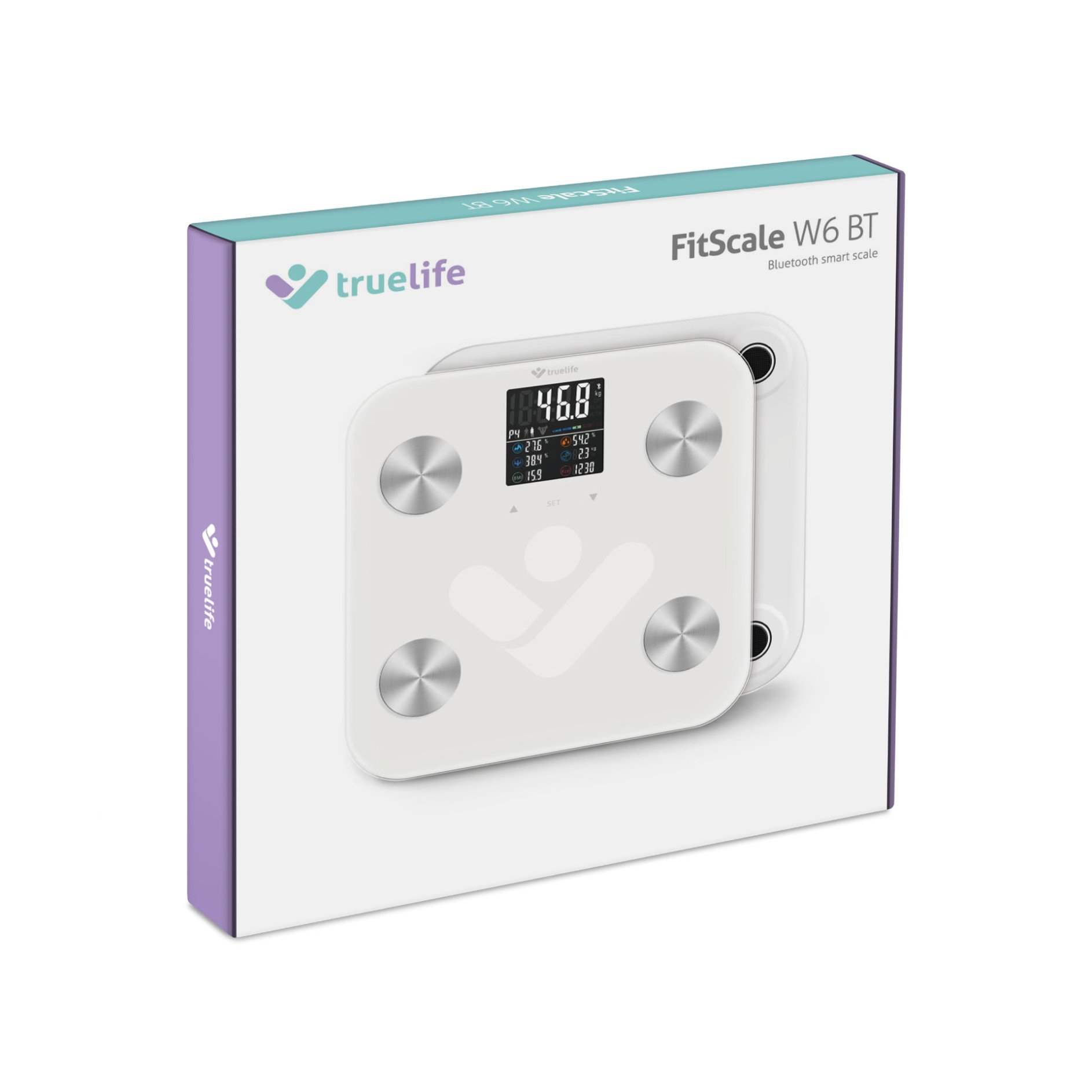 TrueLife FitScale W6 BT - Bioelektrická impedanční bluetooth váha - bílá9 