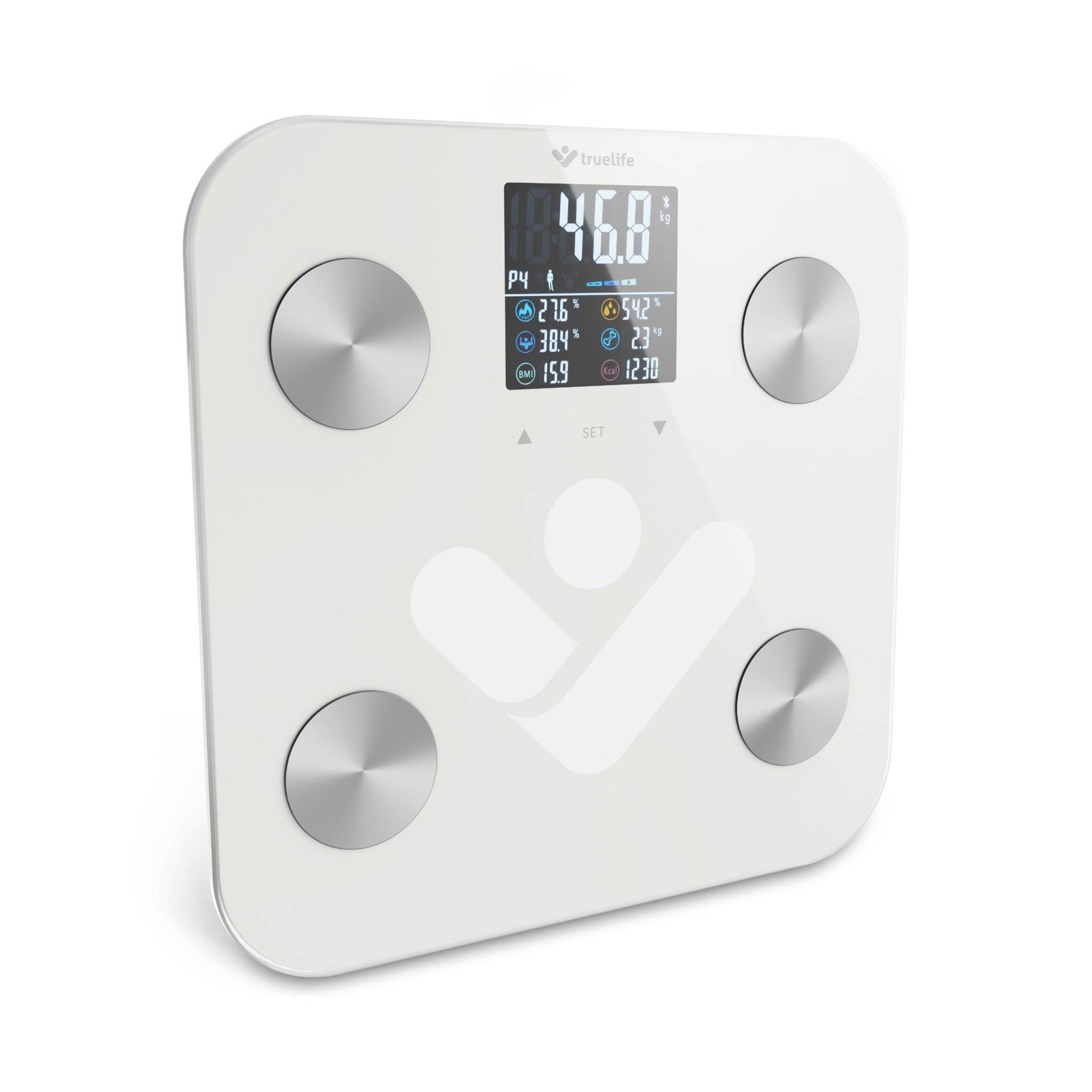 TrueLife FitScale W6 BT - Bioelektrická impedanční bluetooth váha - bílá8 