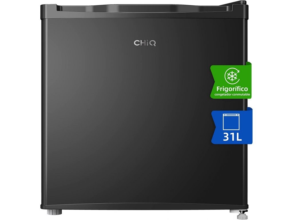 CHiQ CSD31D4E minibar,  31 litrů,  2 přihrádky,  -24 °C až +10 °C,  mrazák - lednice,  41 dB1 