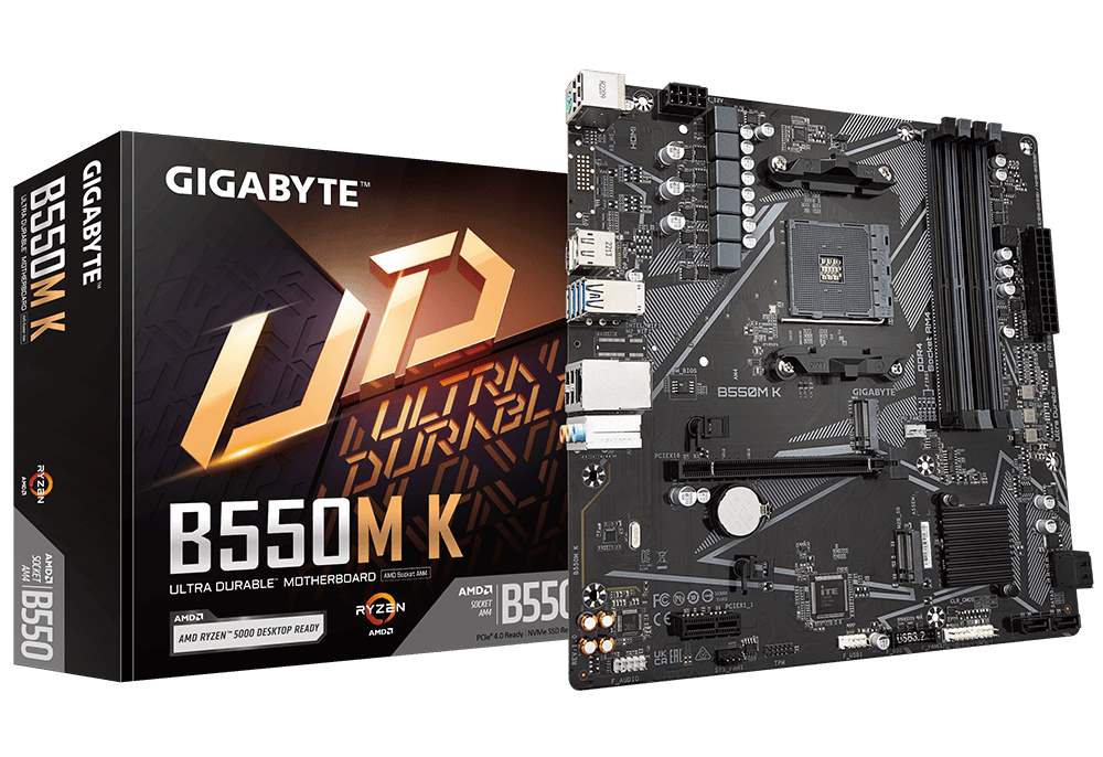 GIGABYTE MB Sc AM4 B550M K,  AMD B550,  4xDDR4,  1xDP,  1xHDMI,  mATX1 