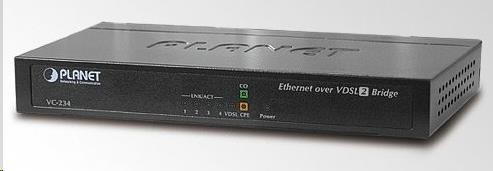 Planet VC-234,  Eth. VDSL2 konvertor,  100Mbit,  master/ slave,  2x RJ-11,  splitter,  4x RJ-451 