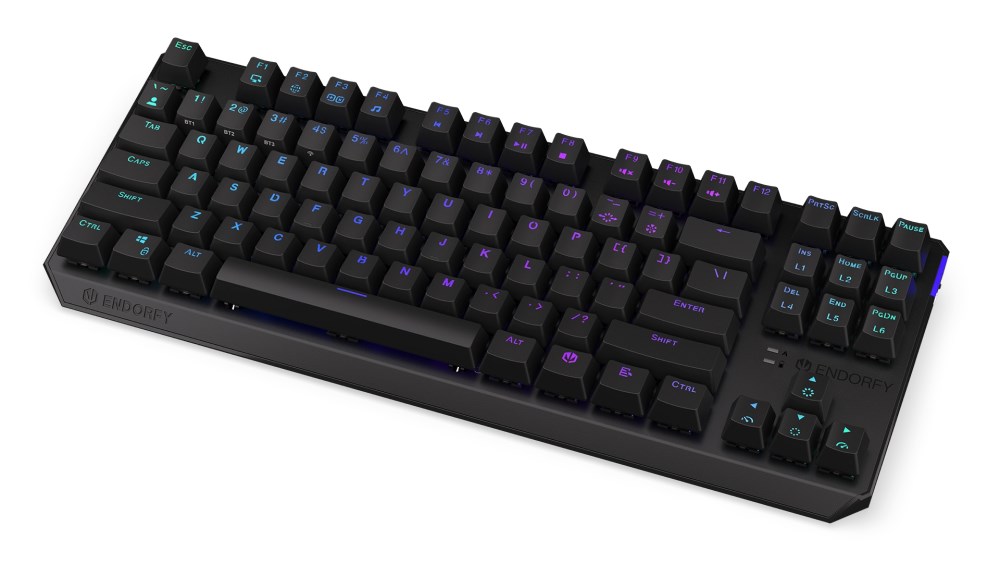 ENDORFY Klávesnice Thock TKL Wireless CZ Red,  Mechanická,  Bezdrátová,  černá0 