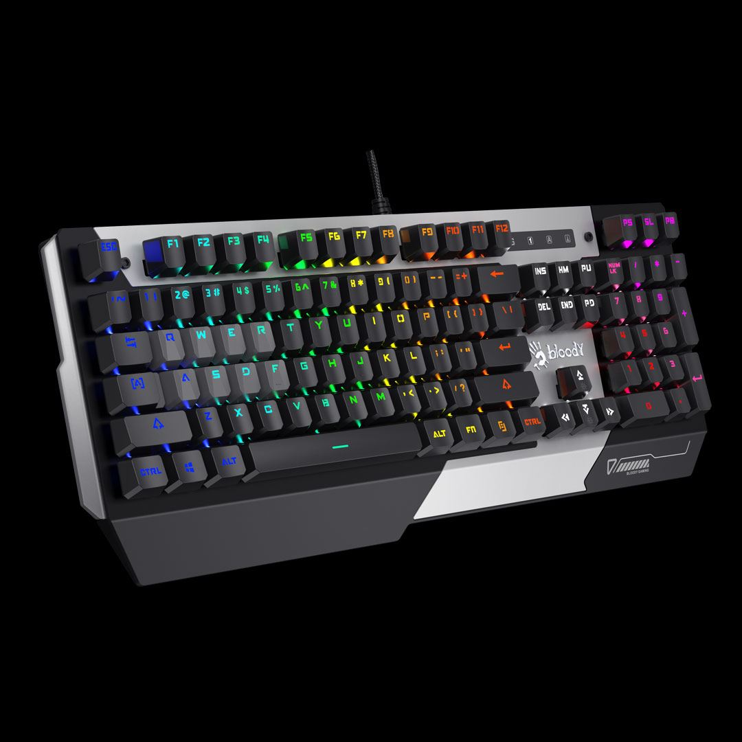 A4tech Bloody LIGHT STRIKE B865N mechanická RNBW herní klávesnice,  USB,  CZ4 