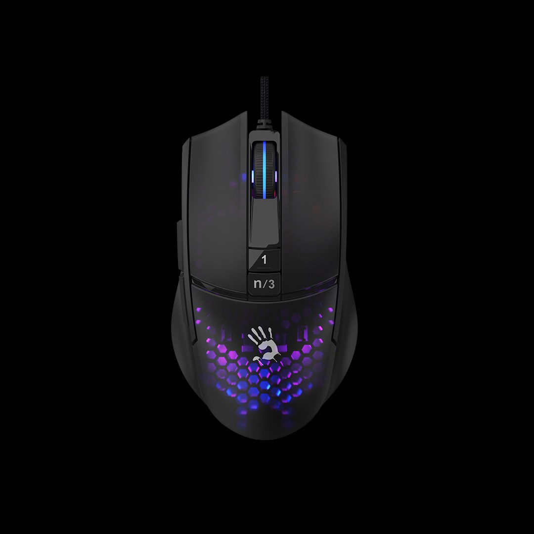 A4tech BLOODY L65 Max Honeycomb,  podsvícená herní myš,  12000 DPI,  černá,  USB1 