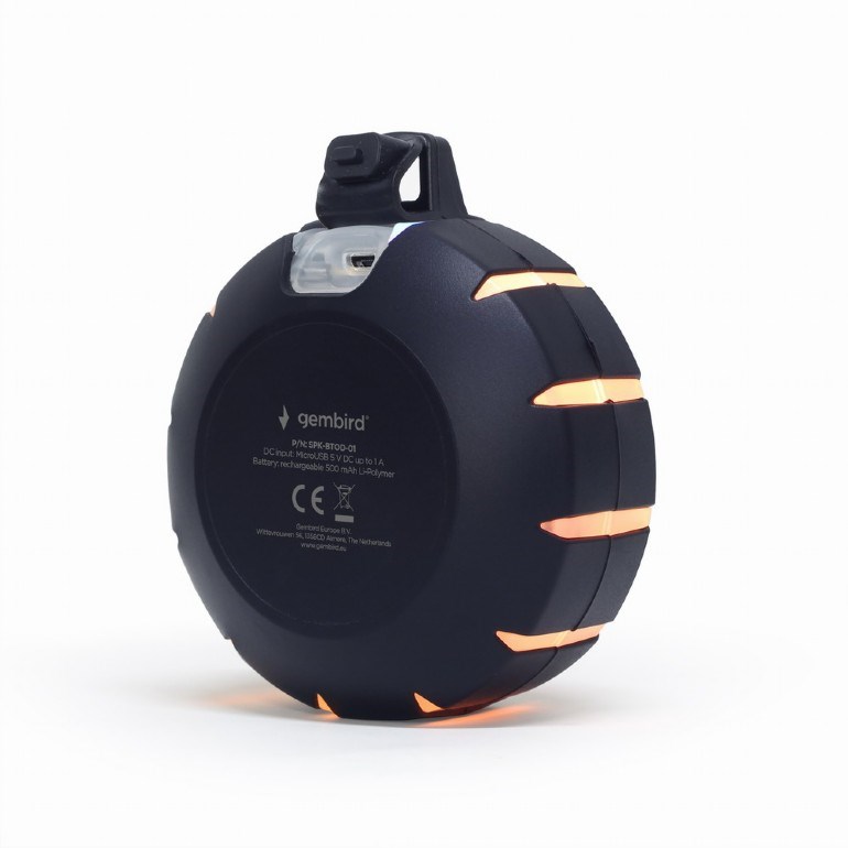 GEMBIRD Repro SPK-BTOD-01,  Outdoor,  Bluetooth,  3W,  RGB LED podsvícení,  černá2 