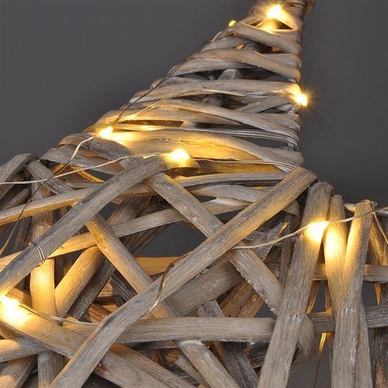 Solight LED ratanová hvězda,  40x LED,  2xAA,  40cm2 