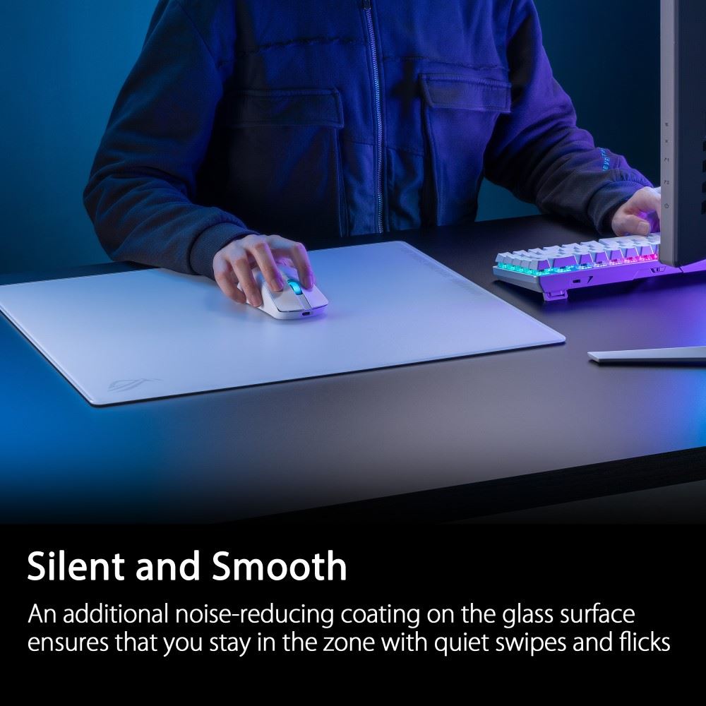 ASUS podložka pod myš ROG Moonstone ACE (vel. L /  White),  sklo8 