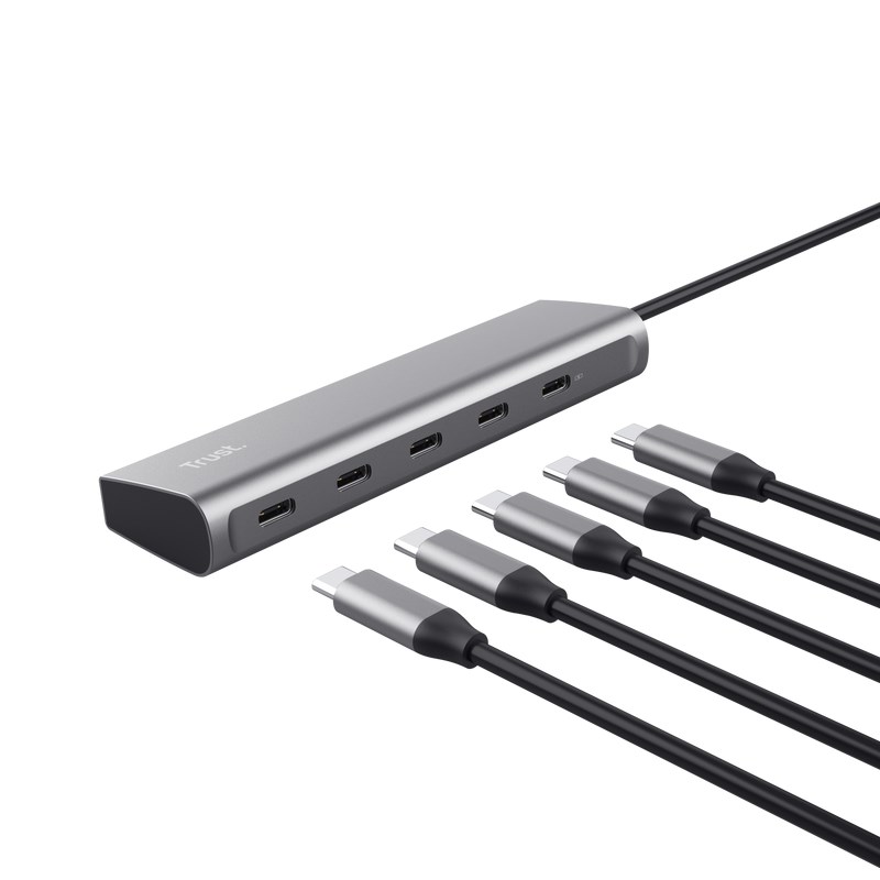TRUST Rozbočovač Halyx Aluminium 5 Port USB 3.2 Gen1 Hub2 