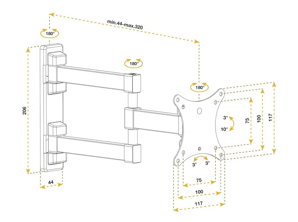 Držák Tv monitoru Fiber Mounts FM234
4 