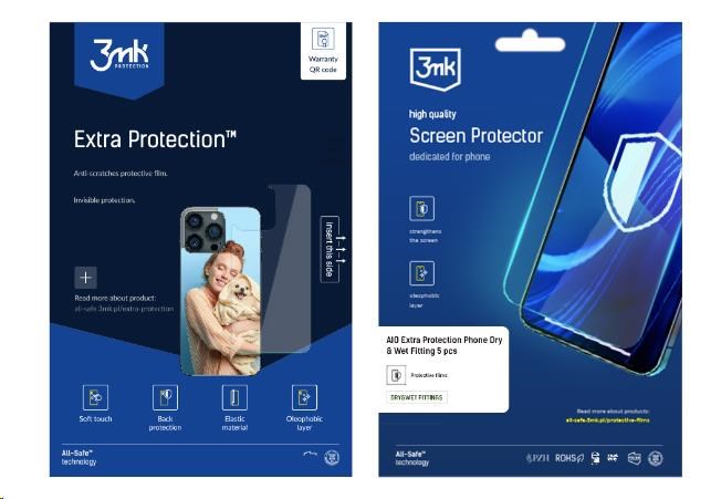 3mk All-Safe - AIO fólie Extra Protection Phone Dry & Wet Fitting,  5 ks0 