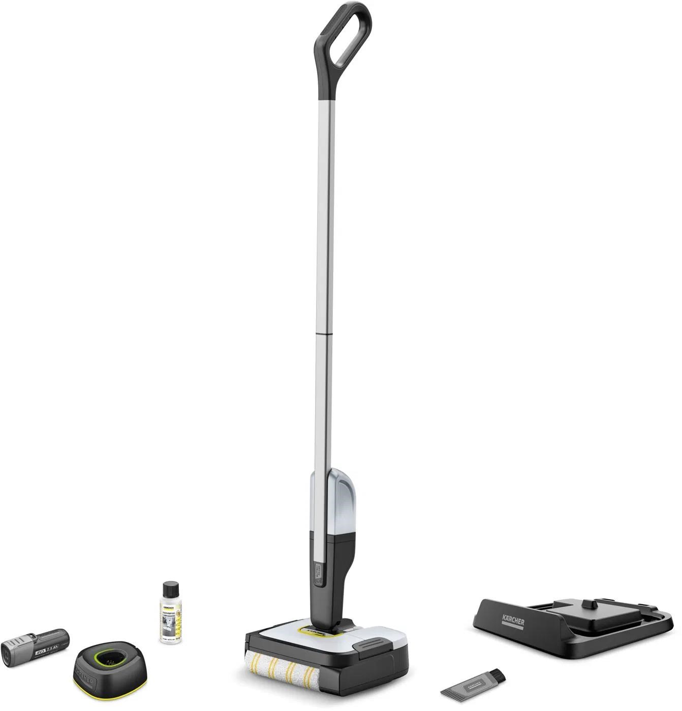 Karcher FC 2-4 Battery Set podlahová myčka,  2v1,  200 ml,  baterie,  LED kontrolka,  černá /  stříbrná0 