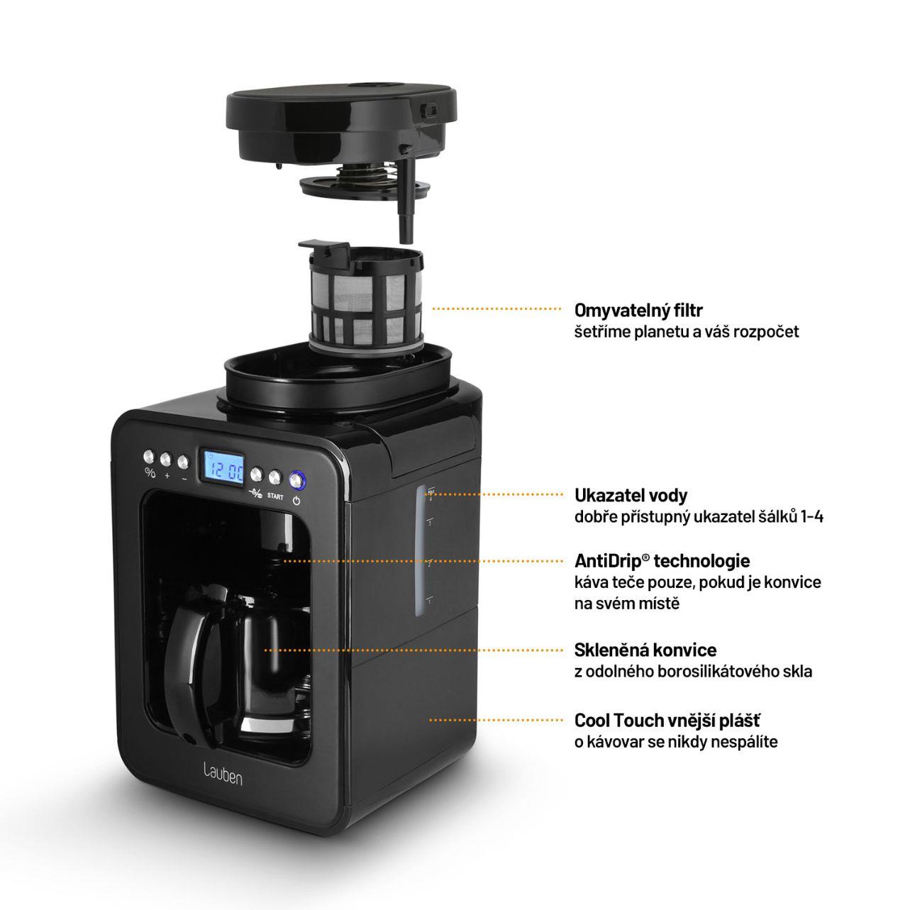 Lauben Grind&Drip Coffee Maker 600BB3 