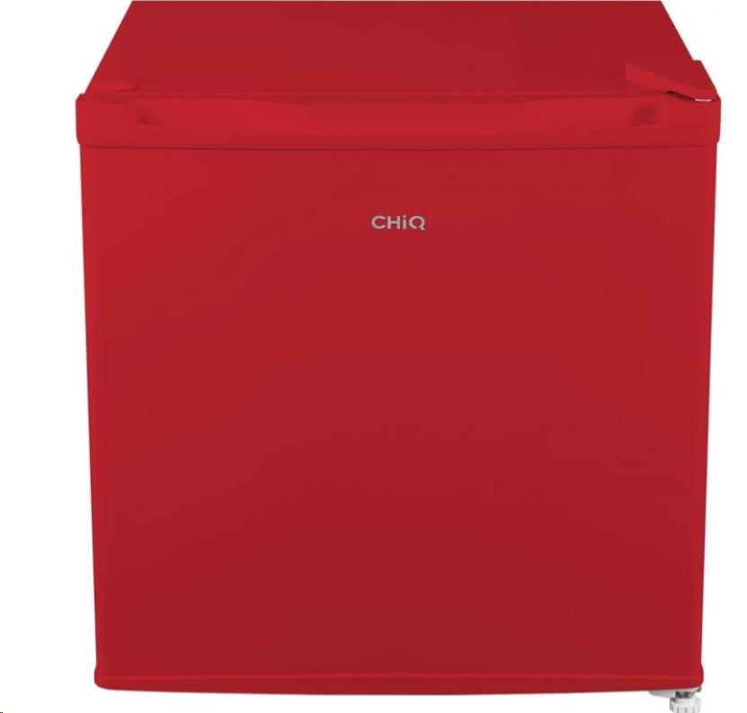 CHiQ CSD46D4RE minibar,  46 litrů,  2 přihrádky,  0 °C až +10 °C,  39 dB,  červený2 