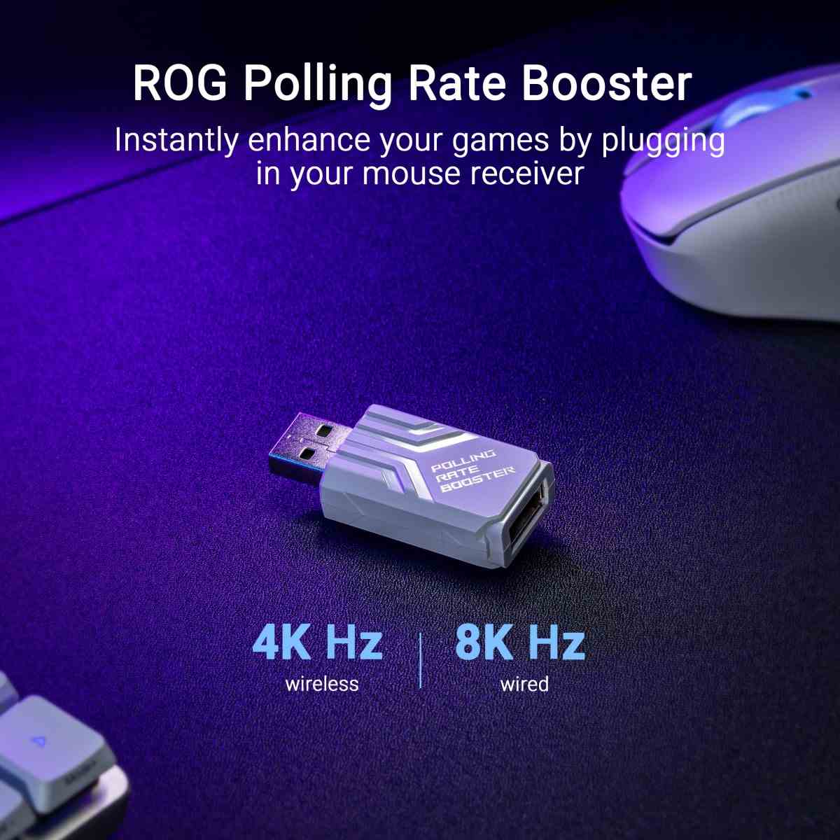 ASUS myš ROG Keris II Ace,  bezdrátová herní myš,  bílá11 